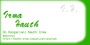 irma hauth business card